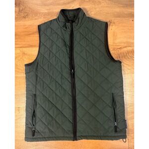 Field & Stream Mens Medium Green Quilted Full Zip Puffer Vest Outdoor Utility